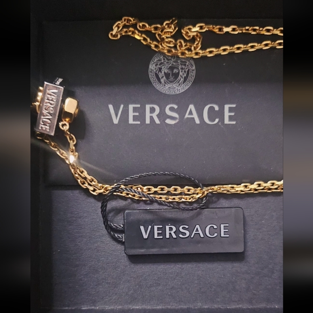 Versace 2tone Screw Medusa Necklace BNIB